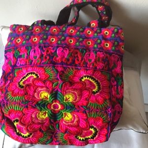 Embroidered Fabric Handbag/Tote